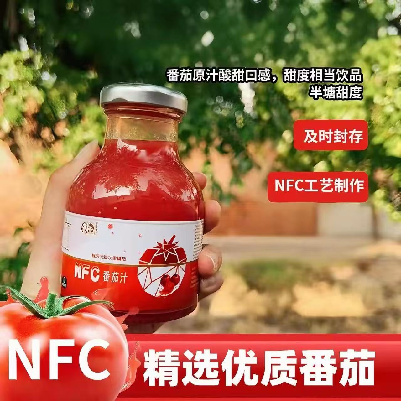 NFC番茄汁【玻璃瓶150ml*6】饮品维c饮料果汁nfc小孩清爽果汁饮料