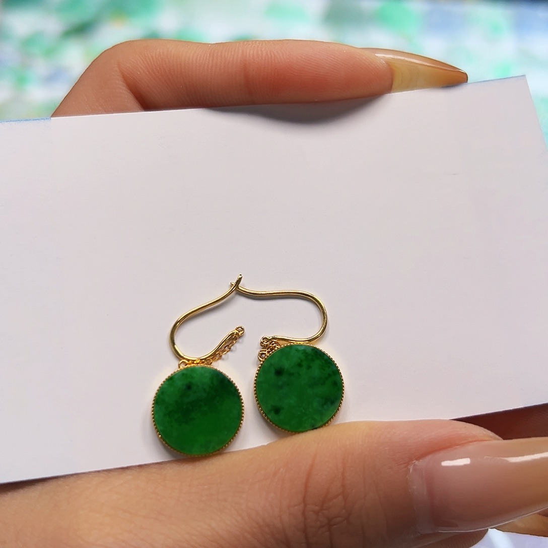 翡翠项链18K金镶嵌翡翠