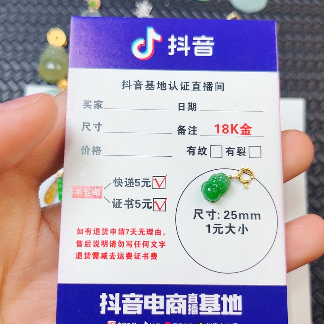 桑***尼翡翠18K金镶嵌颈饰
