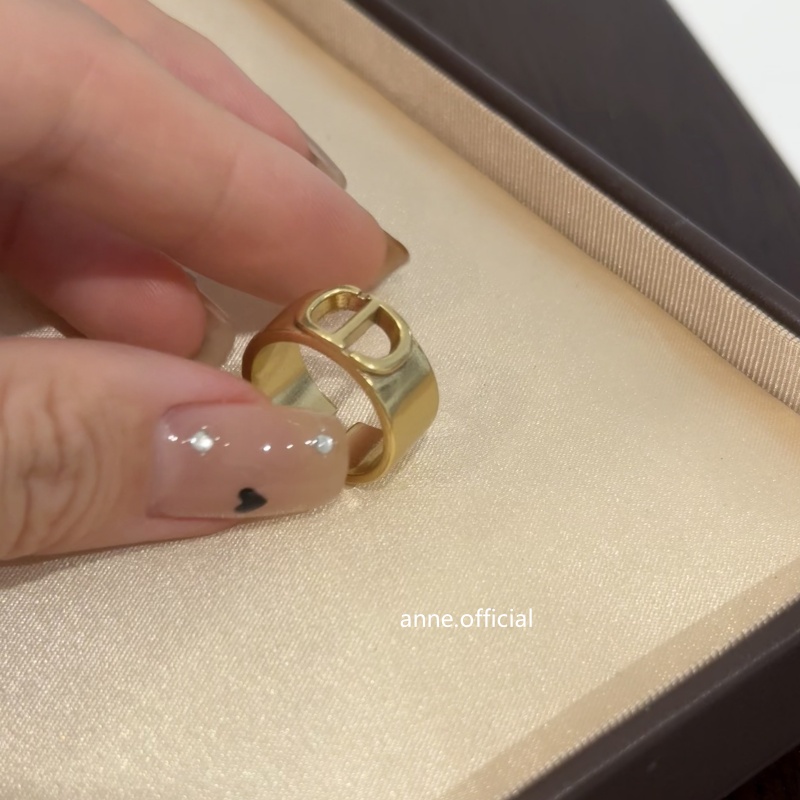 铜合金戒指 法式镂空猪鼻子做旧光面宽版开口戒指【J327】