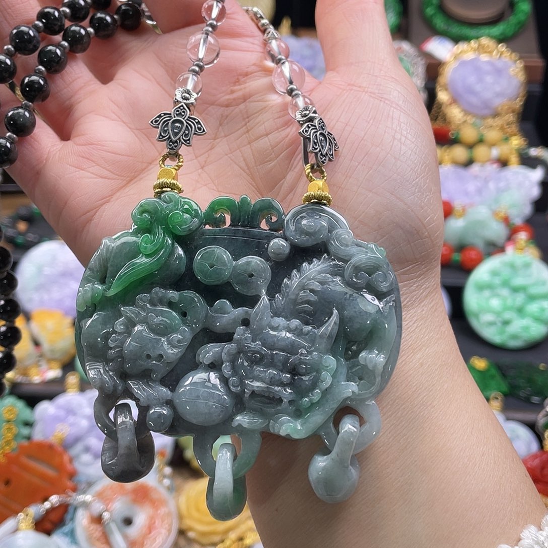 翡翠未镶嵌颈饰代编织