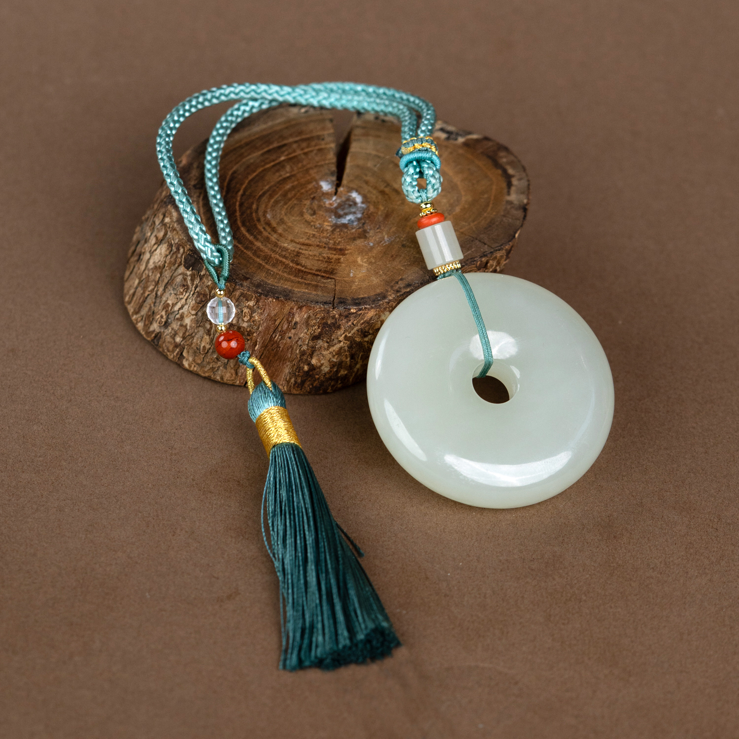 【左氏珠宝】和田玉平安扣把件宫廷复古挂件玉佩0549