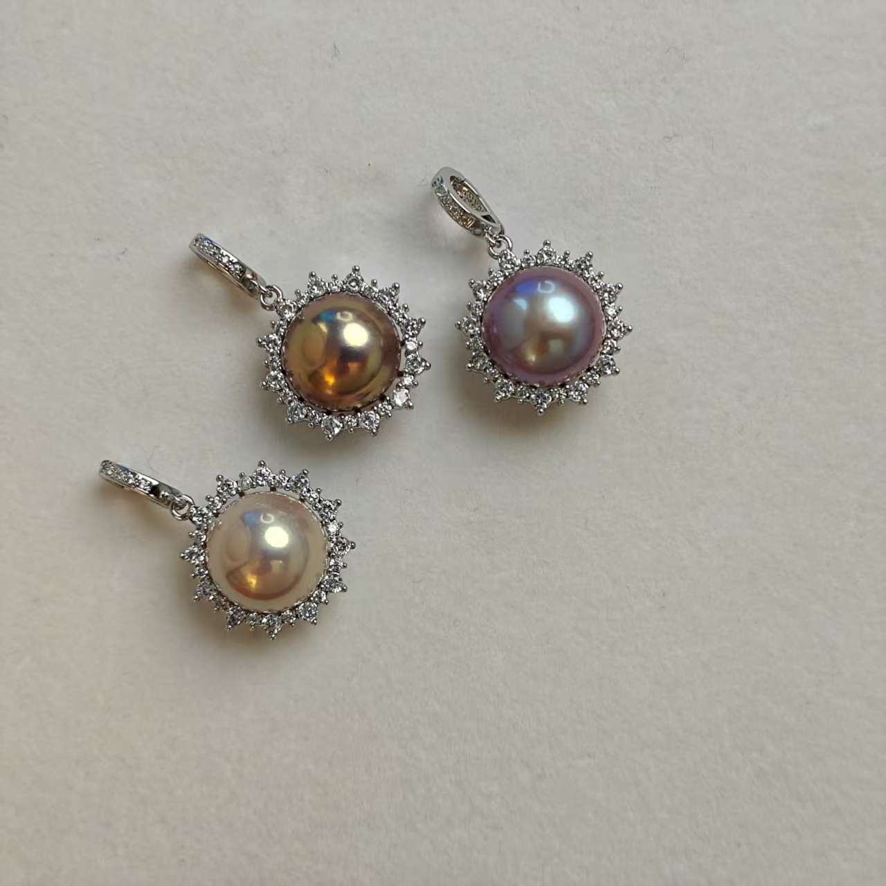 【特级浮光金】淡水珍珠 紫珠珍珠吊坠 13-14mm(多样性发一)