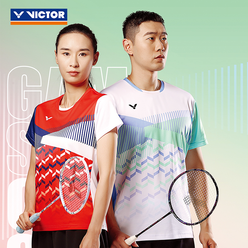 VICTOR/威克多羽毛球服短袖比赛训练半袖男女同款团队服