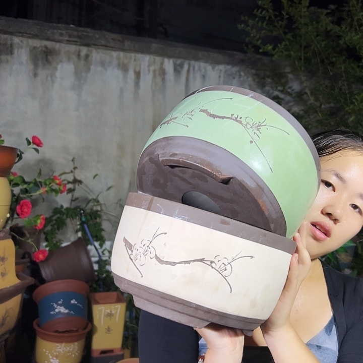 白色和苹果绿萝大号一对