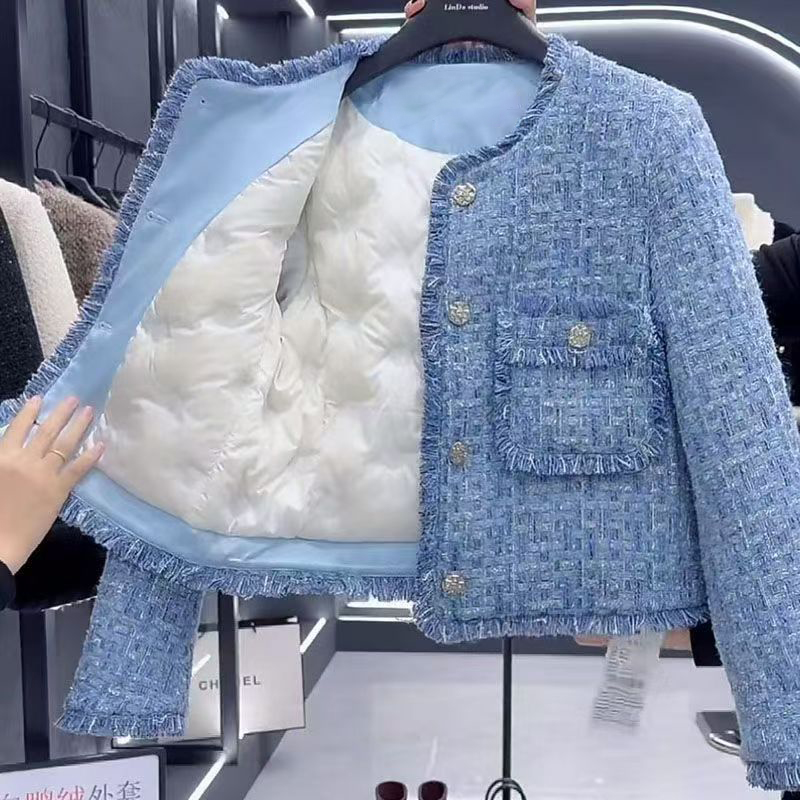 【当天发+运费险】充绒法式复古休闲宽松长袖外套时尚小香风Q739