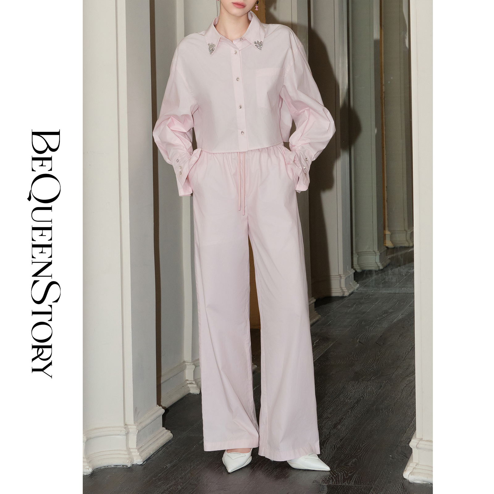 余潇潇【心动漫游】2025春装新款设计休闲百搭时尚上衣&裤子套装