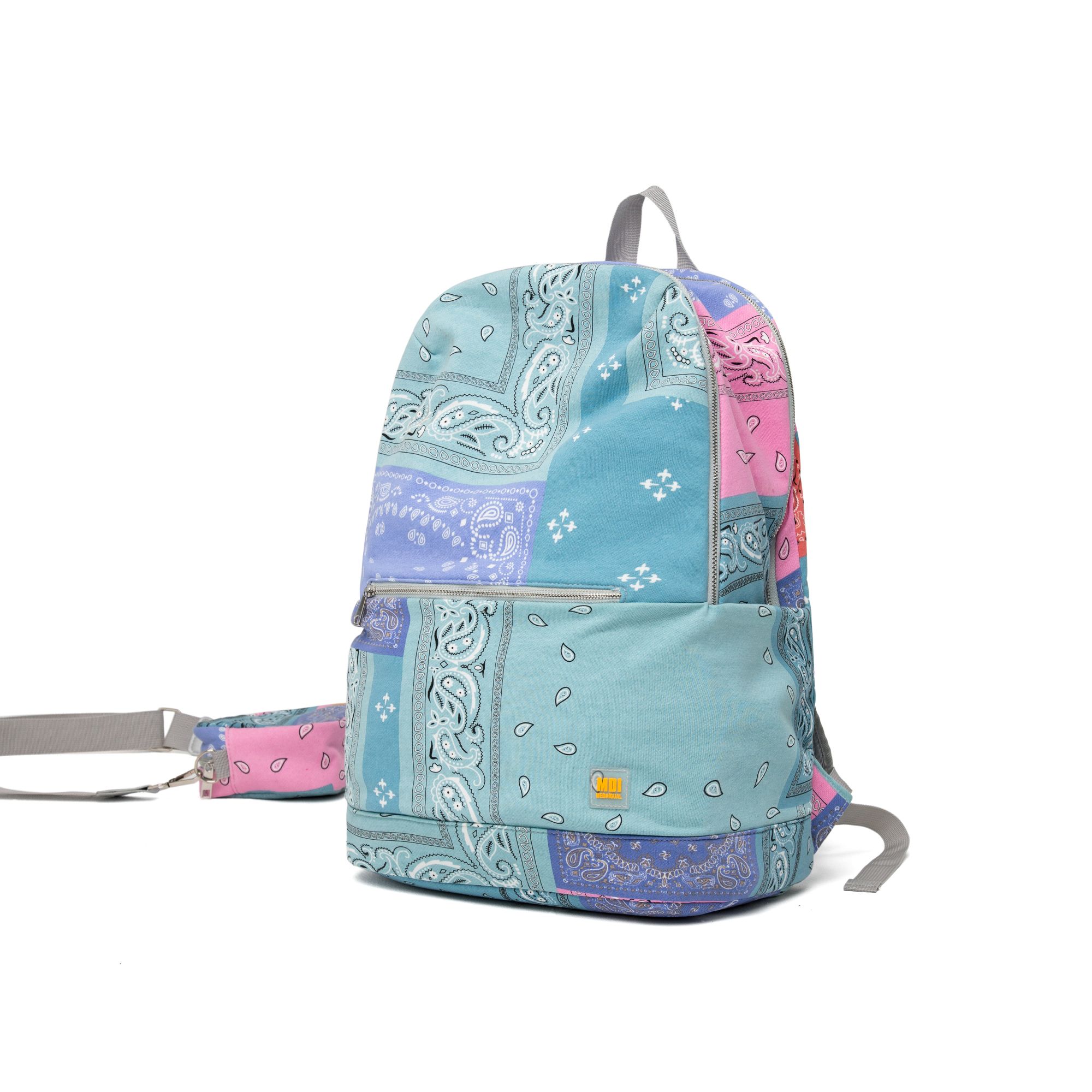 Medaigual 街头嘻哈腰果花双肩包男女情侣学生休闲容量书包