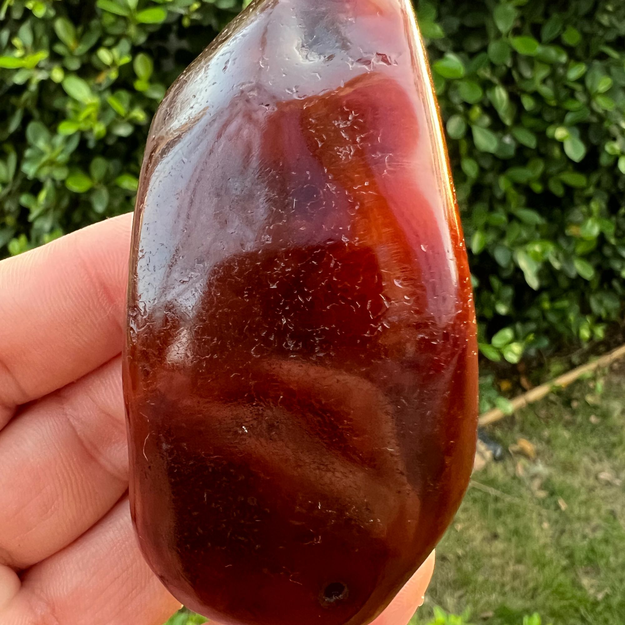 天然原矿蜜蜡原石焦皮花蜡手把 器型饱满规整手感好 重66.5克