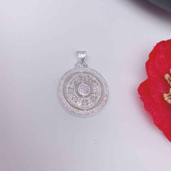 坠链均足银 足银990【十转运来万福吊坠】