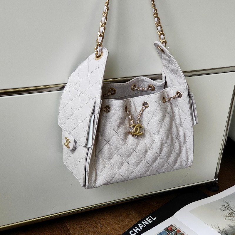 99新 Chanel/香奈儿 Azul-25K淡粉色荔枝皮金扣25Bag小号 52030