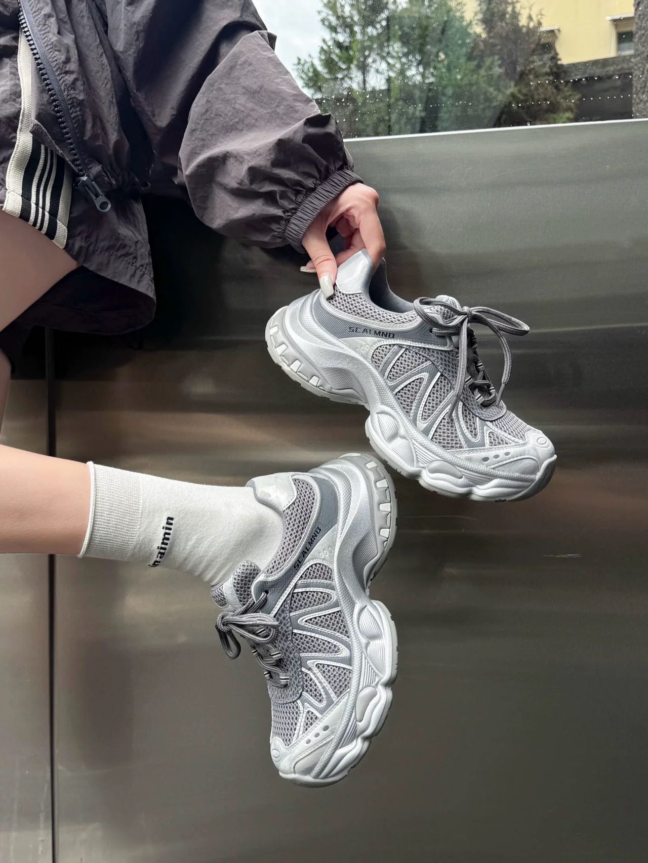 【薛】厚底老爹鞋女款2025秋季透气休闲运动鞋跑步登山鞋C5728