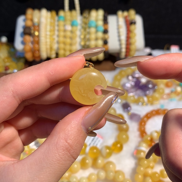 未镶嵌蜜蜡手串蜜蜡吊坠项链