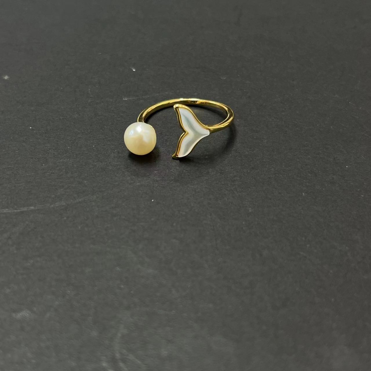 珍珠鱼尾戒指（多样性发一件）