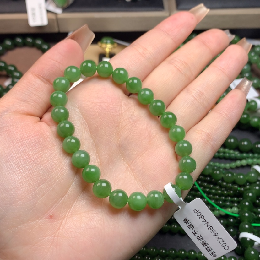 【闪购商品】和田玉（碧玉）手串未镶嵌摩***默