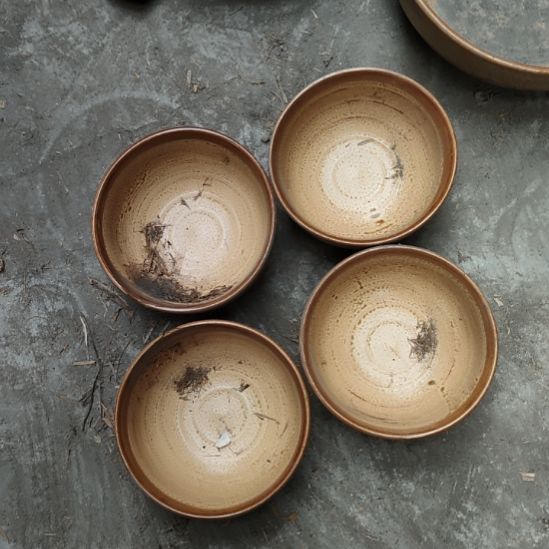 陶瓷糖*人粗瓷碗四支陶瓷碗