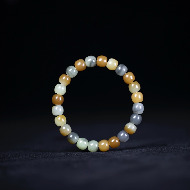 【玉道·出品】9mm和田玉楼兰老型手串 多样性发 