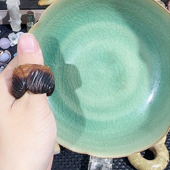 瓷片瓷器开心幸福快乐摆件创意