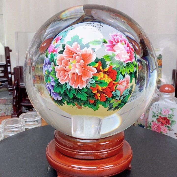 富贵吉祥水晶球纯手绘内画