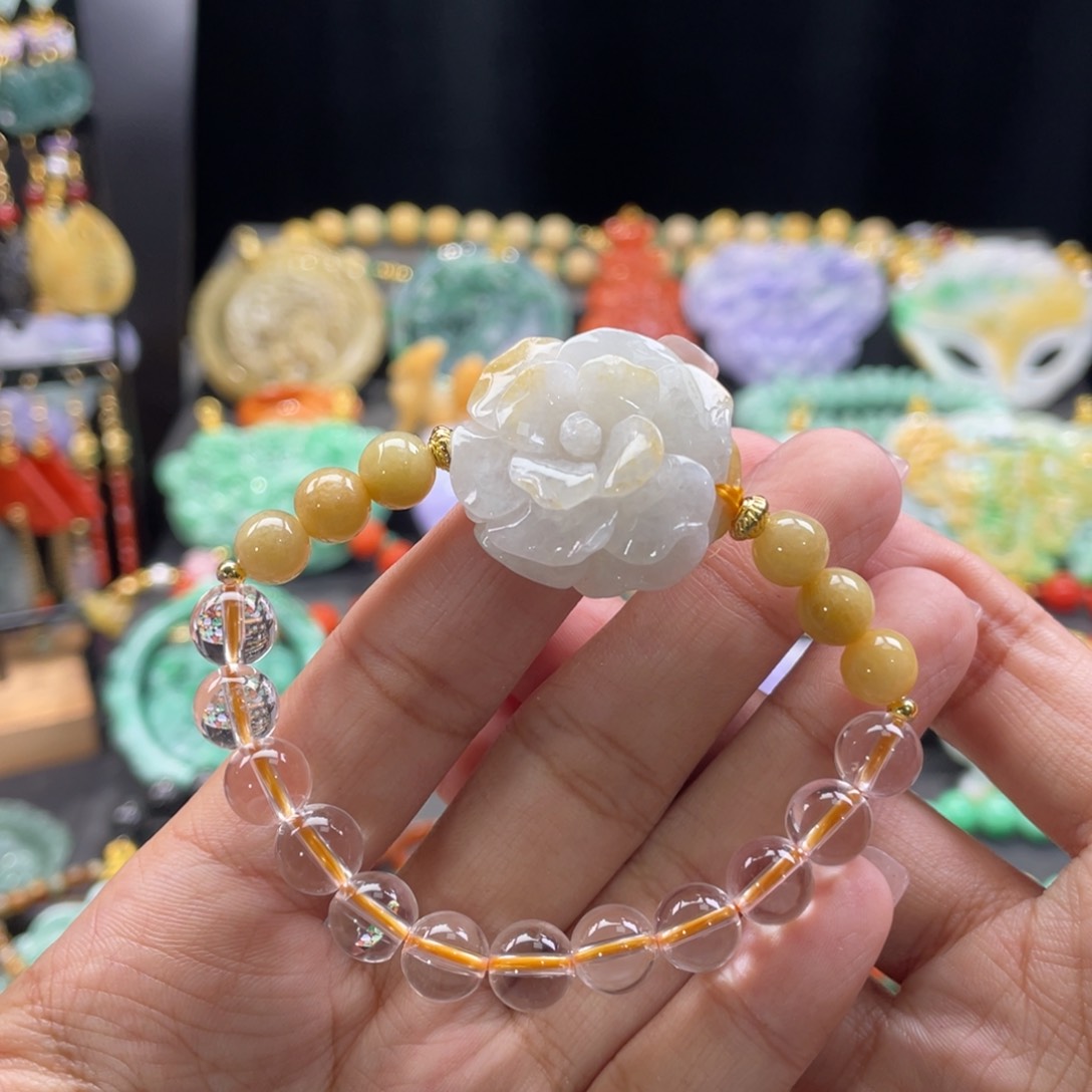 翡翠手链未镶嵌代编织