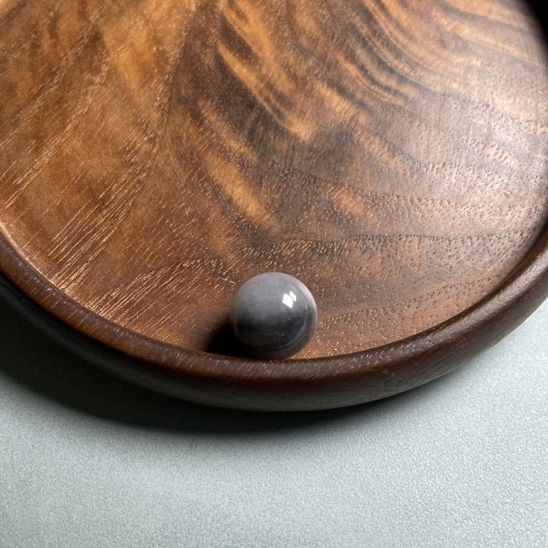 和田玉 卡12 青花聚宝盆 多宝单珠 新疆和田料 无纹裂脏杂