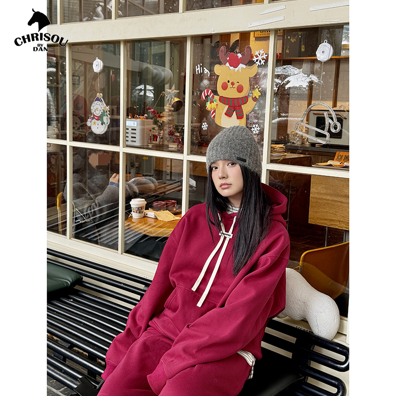 CHRISOUBYDAN欧阳丹2025假日限定系列系绳装饰卫衣卫裤128013