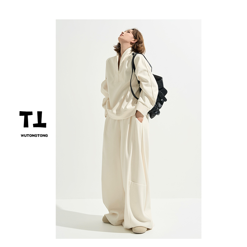 现货【自由无尽】冬季加绒加厚长袖上衣两件套女休闲裤套装62972