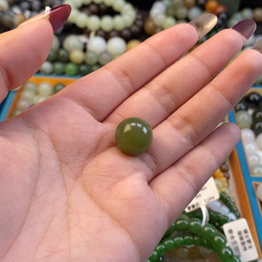 和田玉福利青黄口单珠未镶嵌z 14