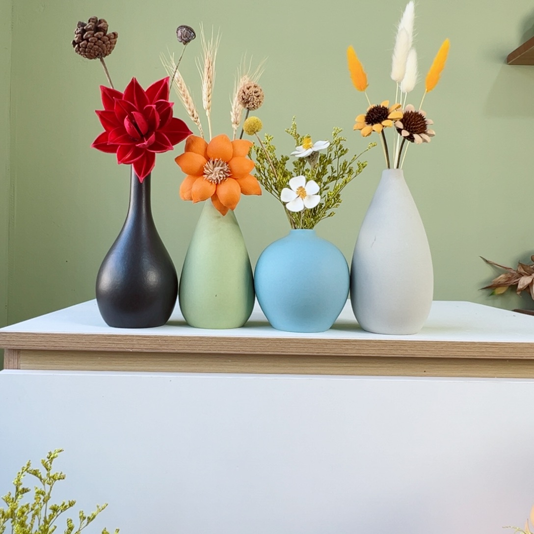 摆件陶瓷花瓶带花高度20-30厘米左右