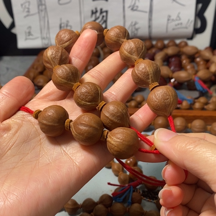 橄榄核手串0281精品蒜头铁核10+3颗
