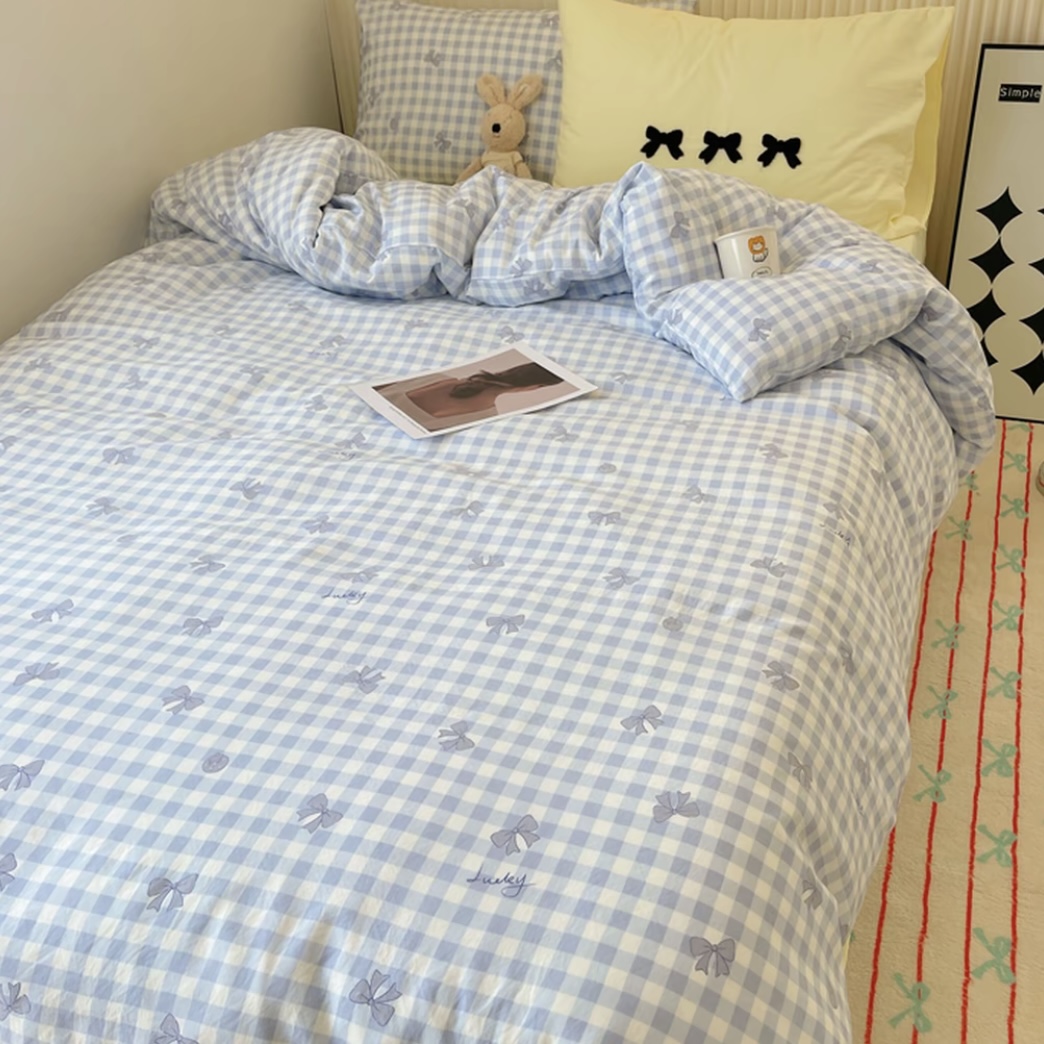 【蓝格蝴蝶结凉皮夏被】100四季柔软透气凉感凉皮夏凉被空调被