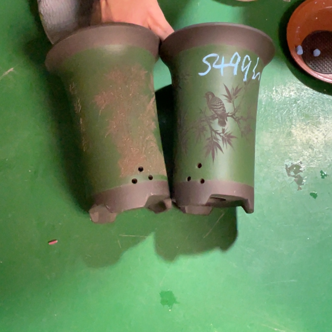 草***味花盆紫砂微瑕小号