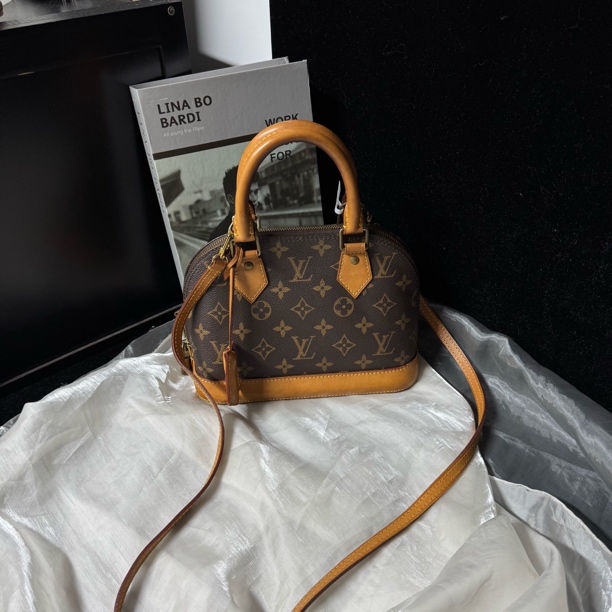 95新 LouisVuitton/路易威登 路易 贝壳bb斜挎包手提包