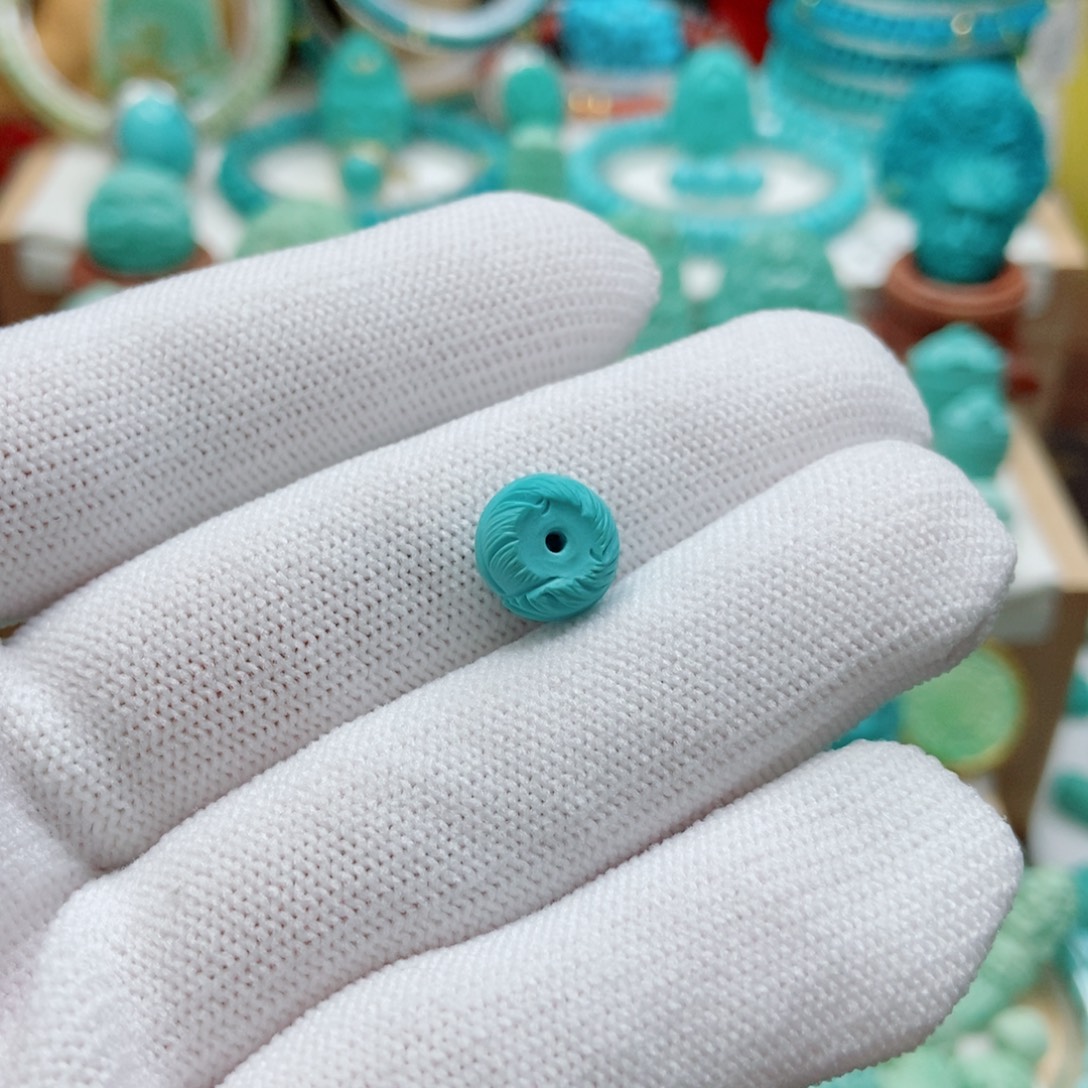 绿松石未镶嵌羽毛扣