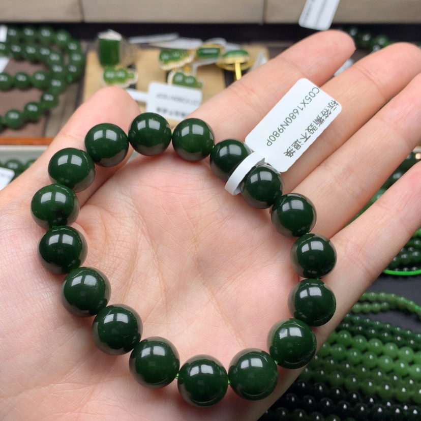 【闪购商品】手串未镶嵌和田玉（碧玉）12m