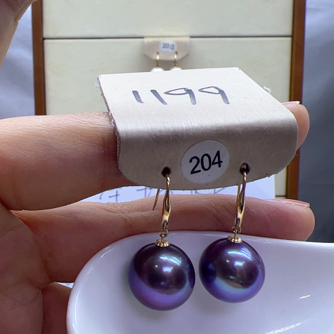 淡水珍珠耳饰18K金镶嵌