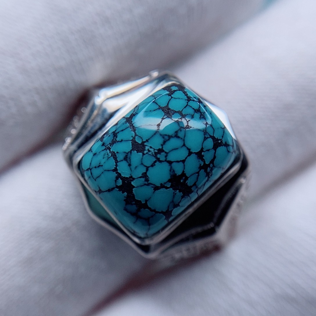 绿松石戒指银S925镶嵌