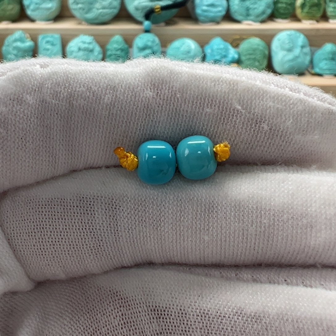 未镶嵌绿松石老型对珠6.2x5.2mm