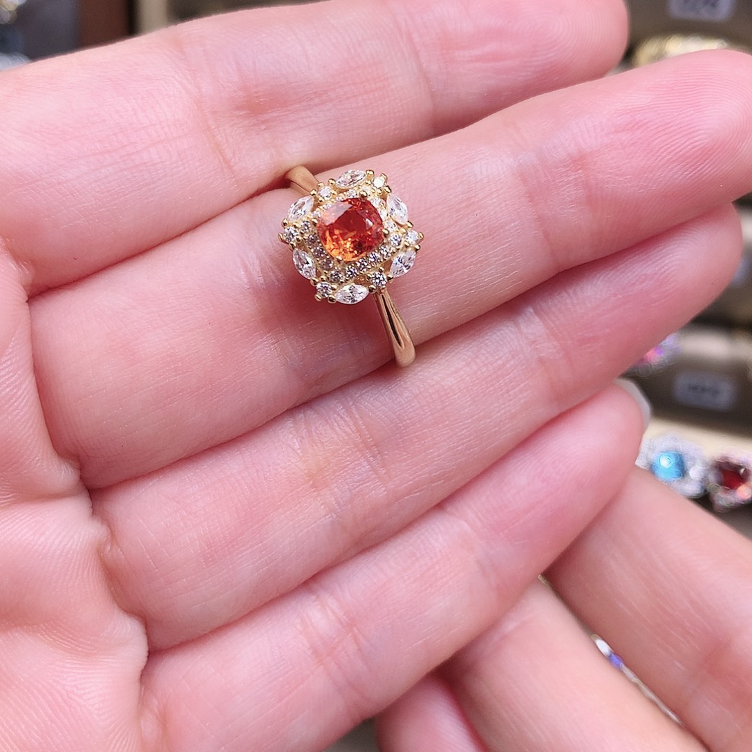 可***儿蓝宝石戒指银S925镶嵌