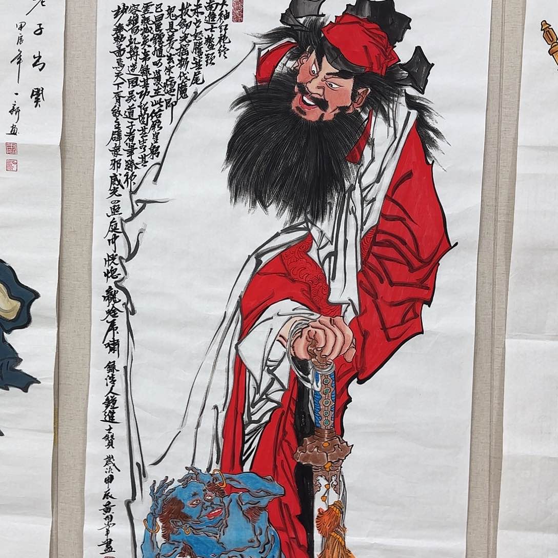 国画尺寸70X138手绘作品