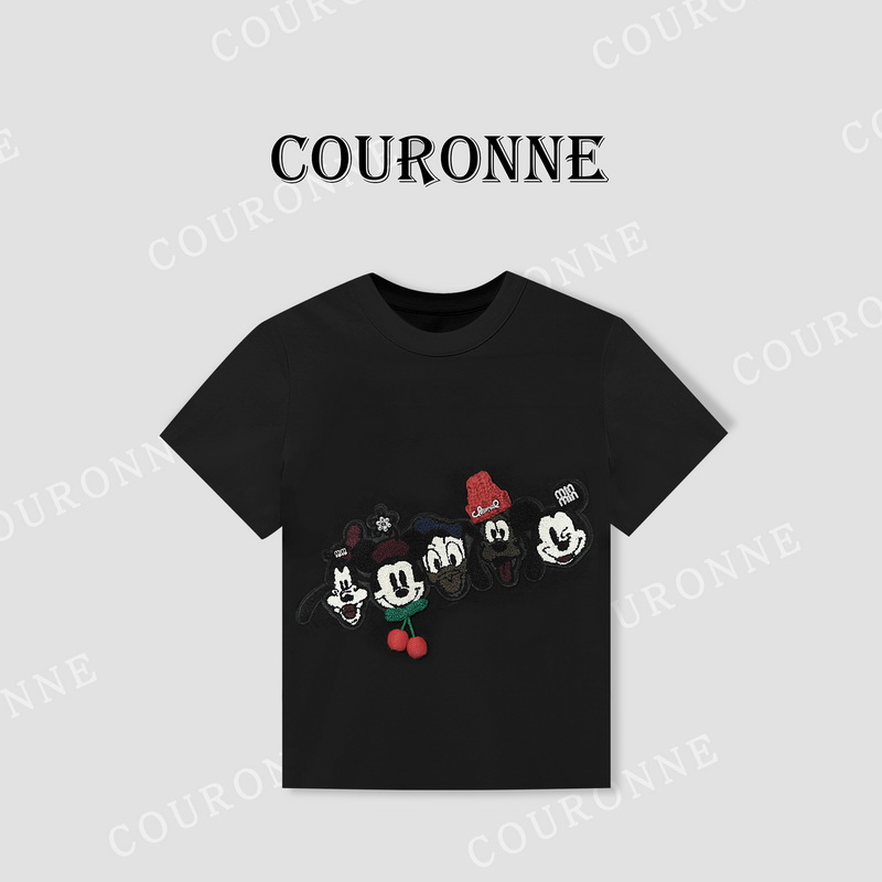 【佳佳】-春夏"戴帽米奇‘’童年卡通刺绣减龄显瘦小众短袖31877