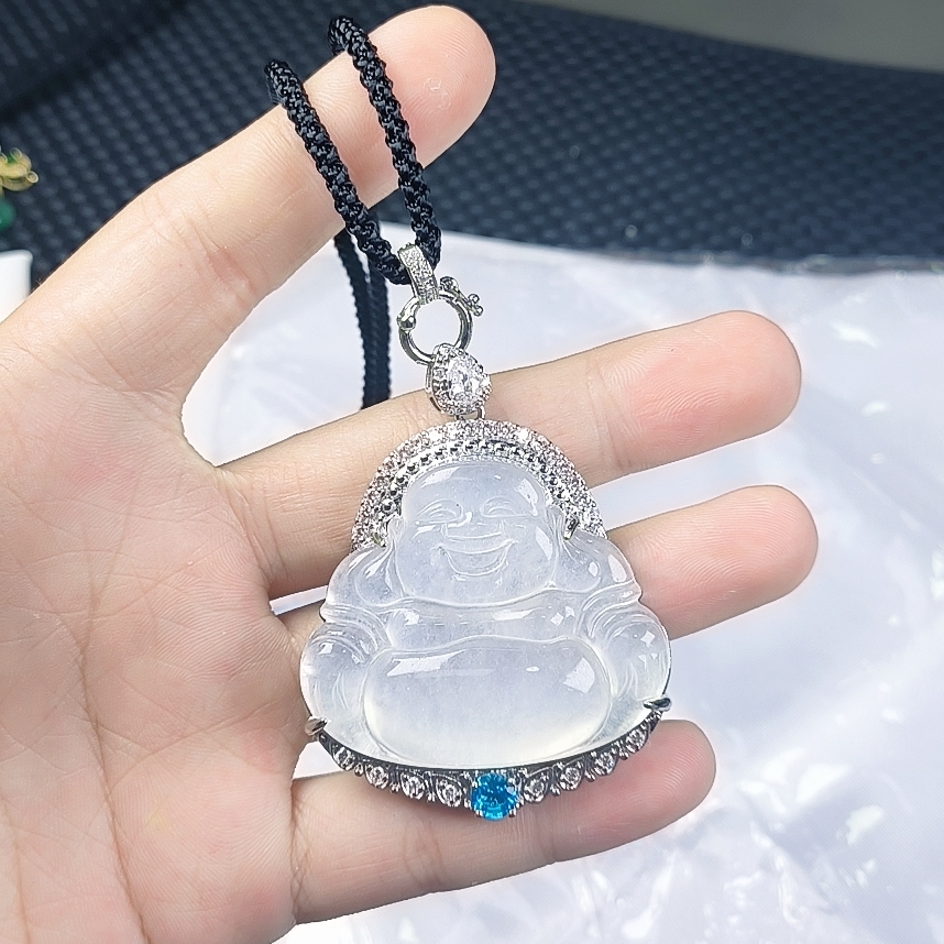 （聚宝严选）D410白镶嵌佛公吊坠精致气质妈妈款时尚精美