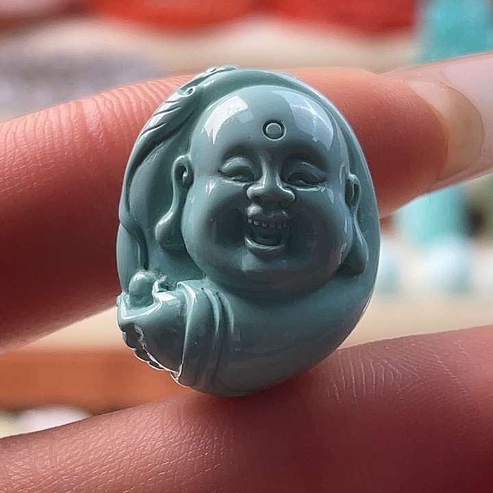 珠***宝绿松石未镶嵌吊坠