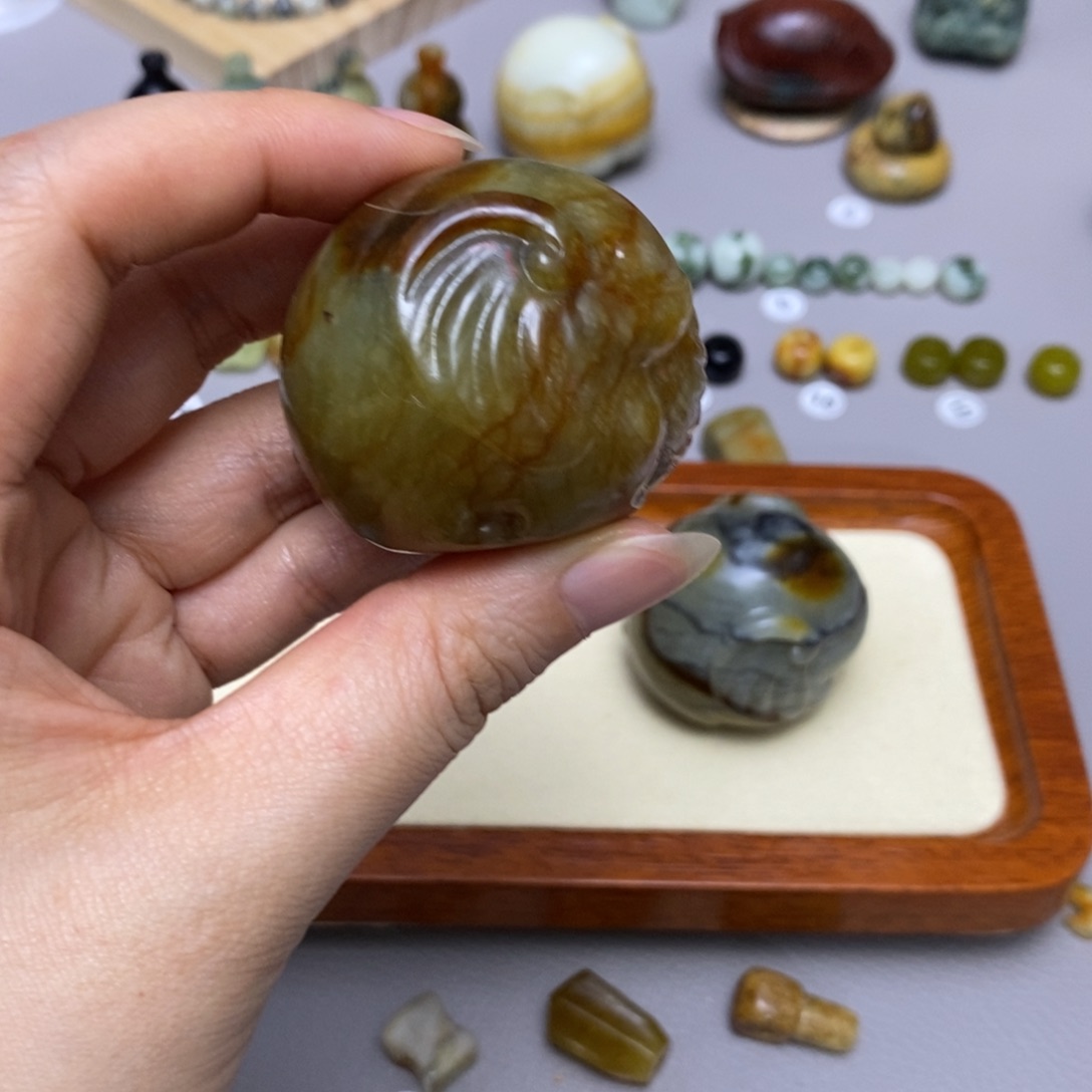 蛇纹石玉合金配饰简***简