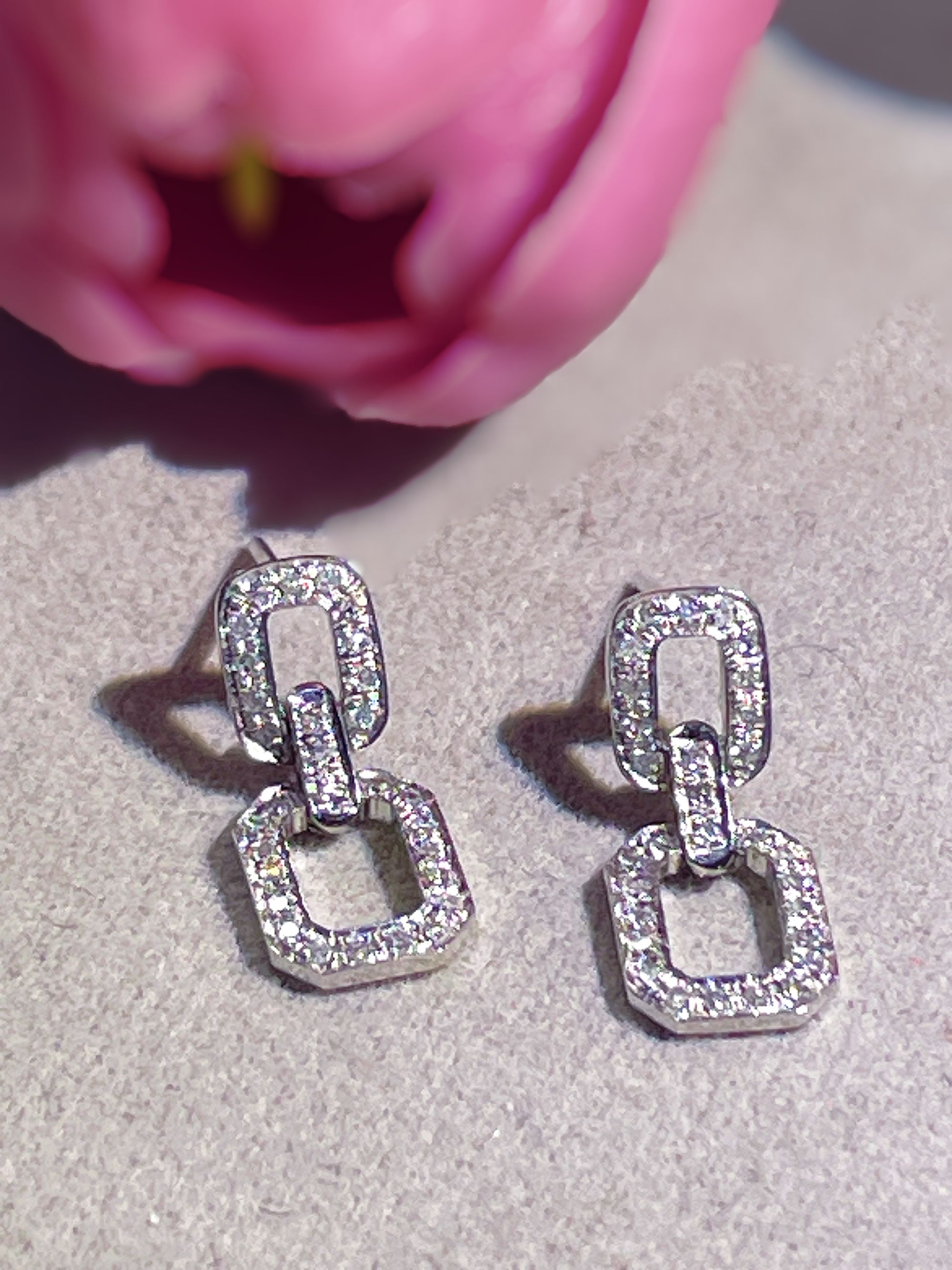 【VC珠宝】重金 P吕吕耳钉 吕字耳钉 个性百搭钻石耳钉 ZSES01783