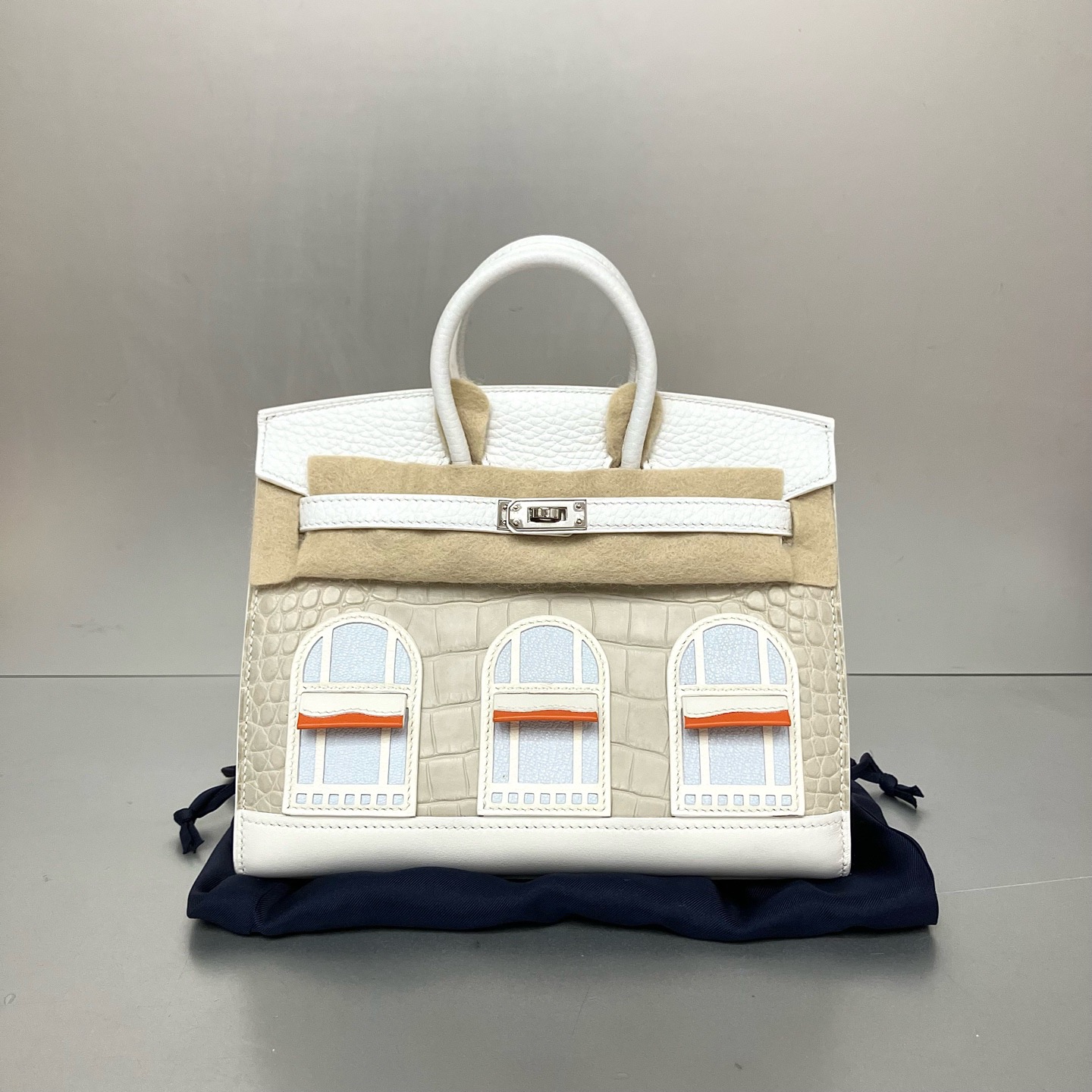 未使用 LouisVuitton/路易威登 爱马仕 鳄鱼皮BK20白房子 闲置 