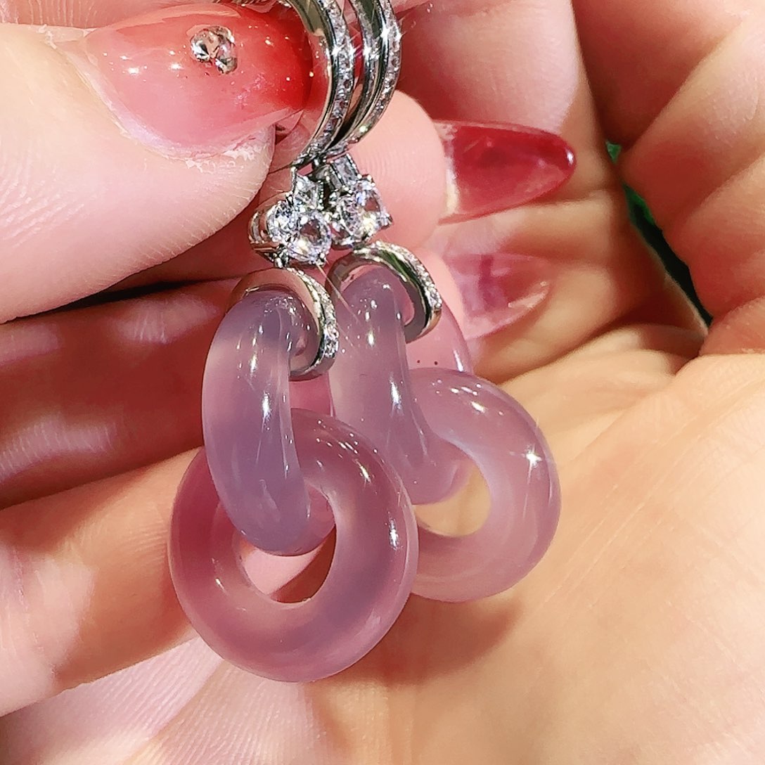 玛瑙/玉髓耳坠未镶嵌