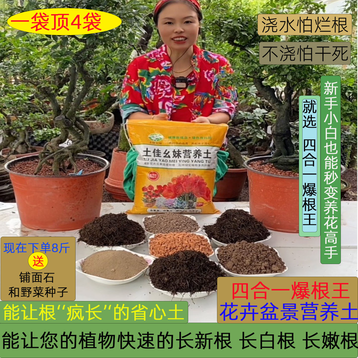花卉盆栽盆景养花种植专用土壤金弹子生桩熟桩通用疏松透气营养土