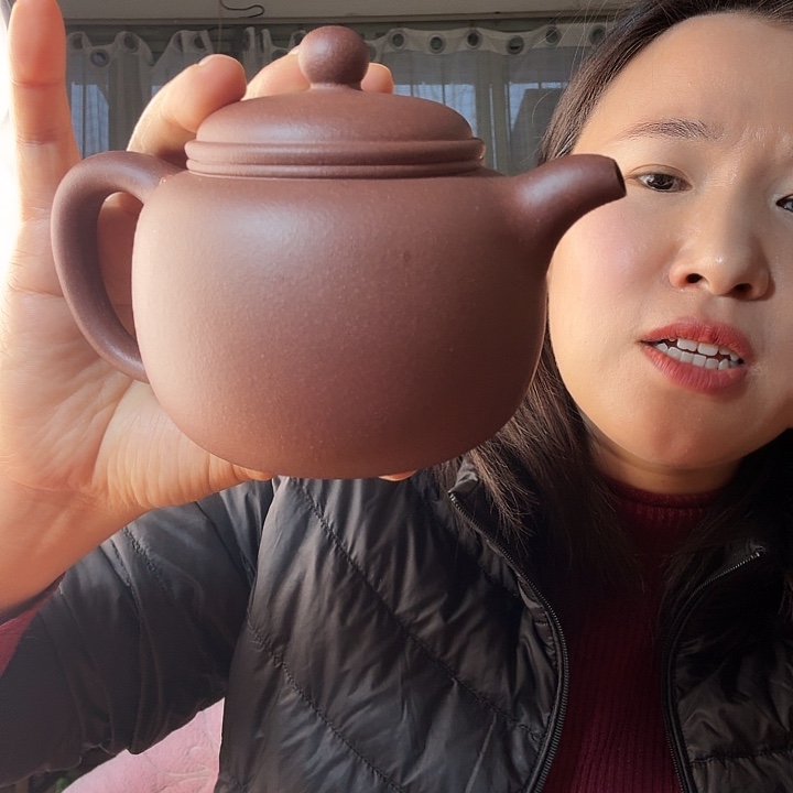 茶壶紫砂紫泥底槽青匏尊300cc