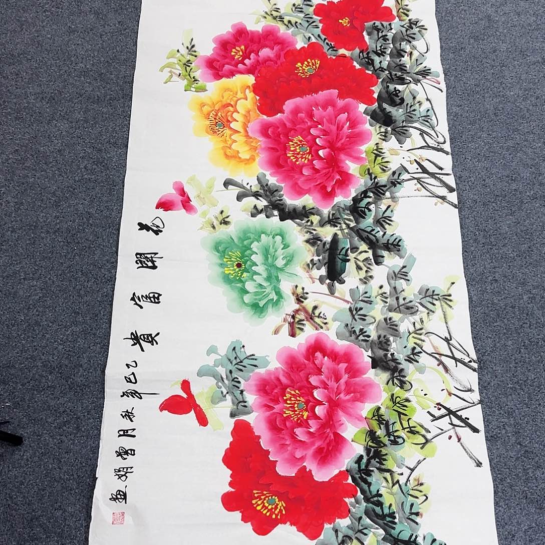 国画作品小姐姐放漏中